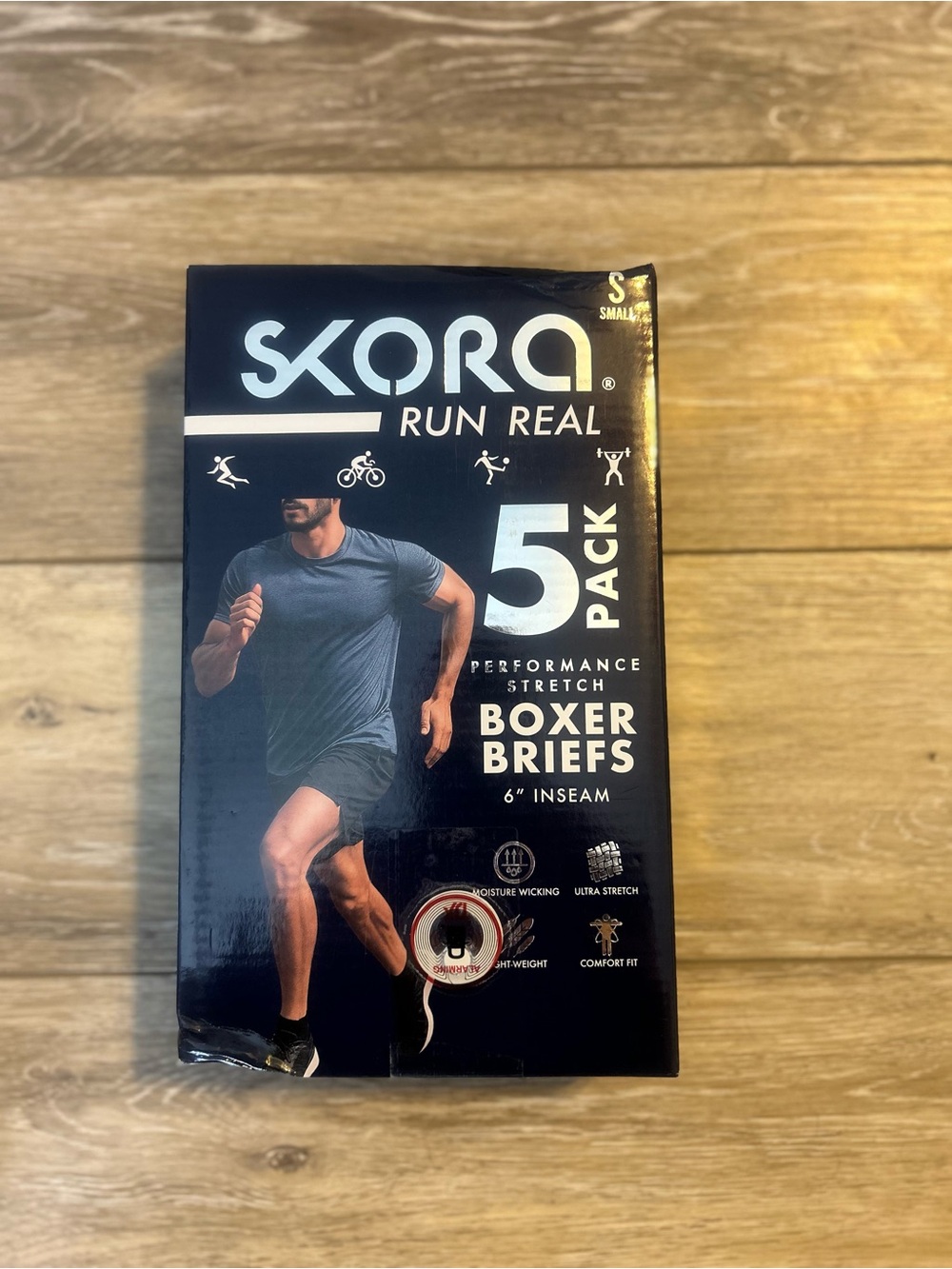 Run Real Performance Stretch Boxer Briefs - Black (5 Pack)
